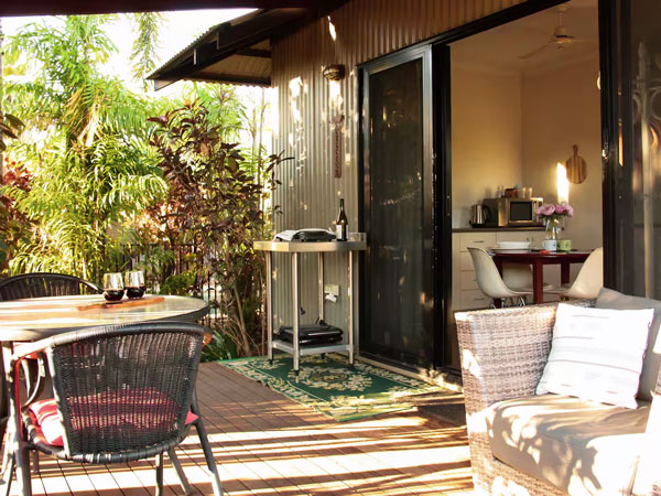 a shady nook at The Quarters Airbnb, Broome