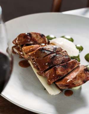 A dish at Cascades restaurant in Thredbo.