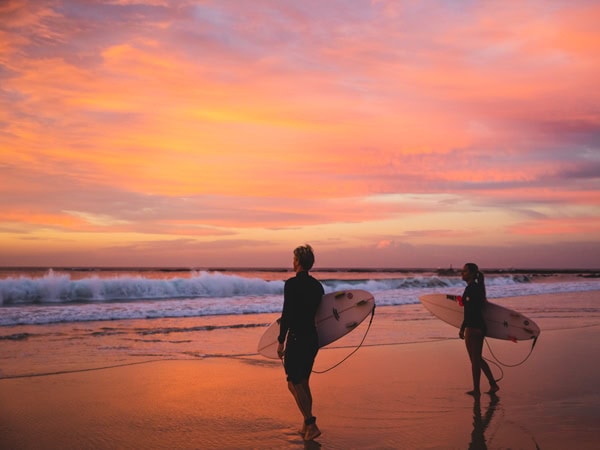 Surfing at Nobbys Beach in Newcastle, NSW