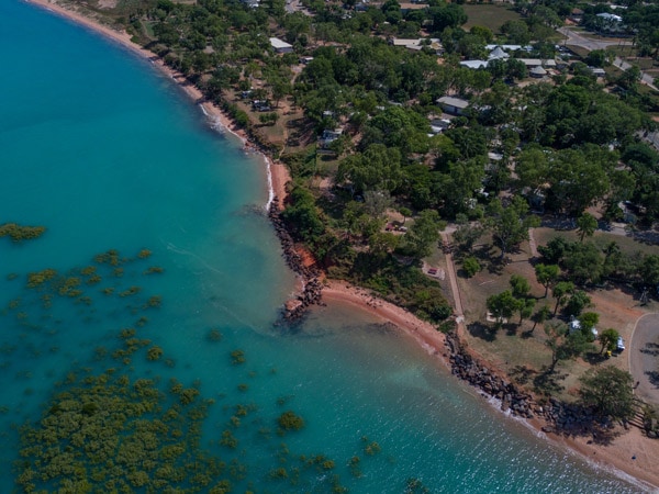 an aerial view of Roebuck Bay, Discovery Parks Broome