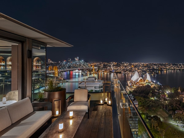 dinner at Aster Bar with views of Sydney Harbour