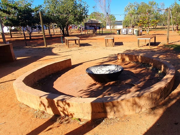 a bonfire area at Broome’s Gateway Caravan Park