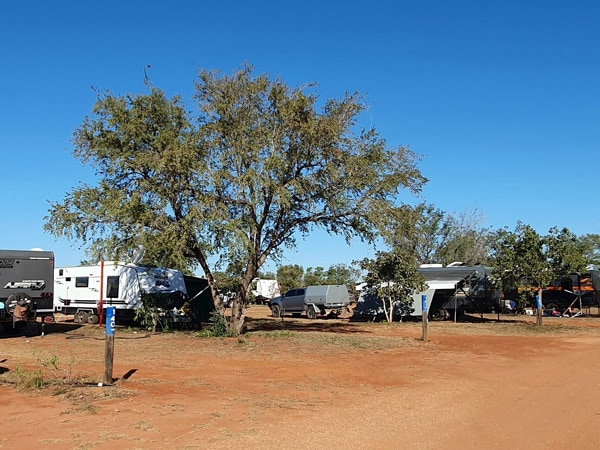 a spacious camping site at Broome’s Gateway Caravan Park