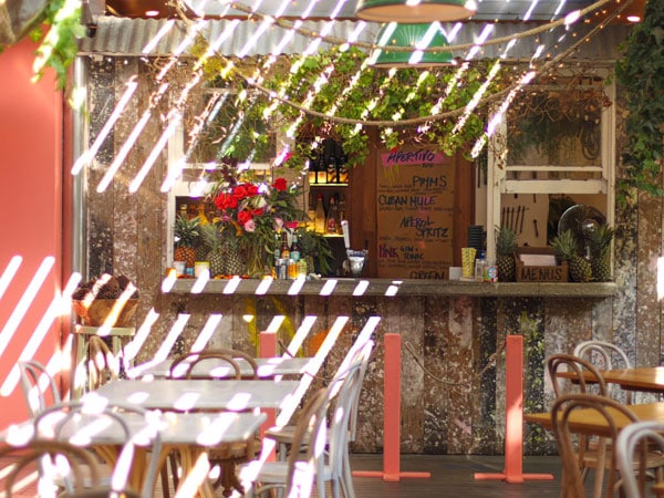 an al fresco dining setup at Hazelhurst Cafe