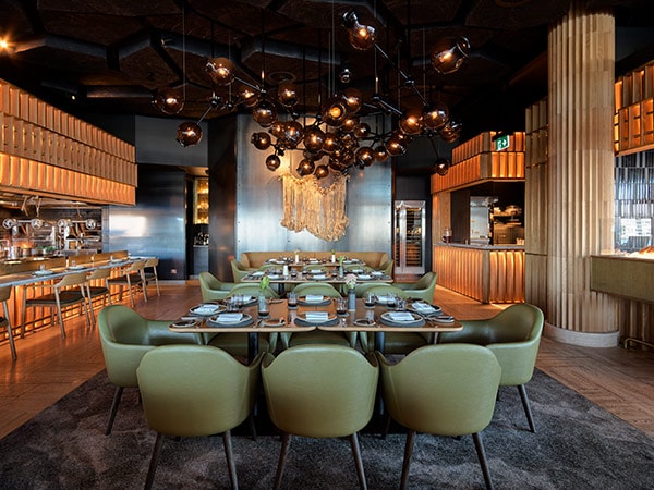 Woodcut restaurant decor