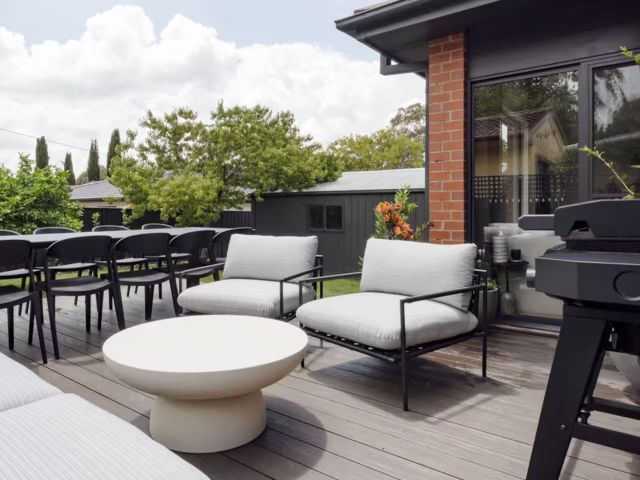the outdoor deck of Bunda House, Canberra