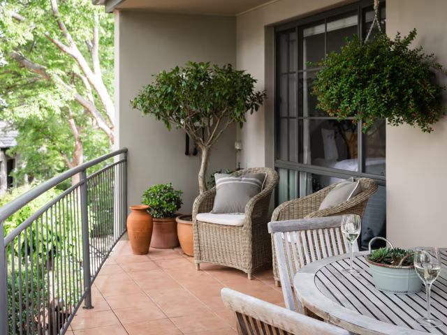 the balcony at The Kindred, Braddon