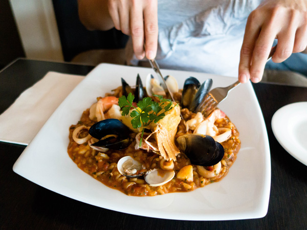 the risotto alla pescatora at Bellocale Italian & Seafood Restaurant, Cairns restaurants