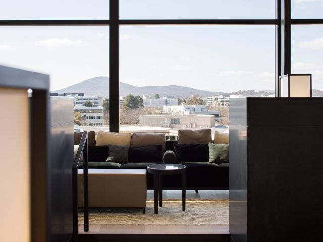 the lounge area at Little National Hotel, Canberra