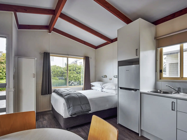 a look inside one of the cabins at NRMA Jindabyne Holiday Park