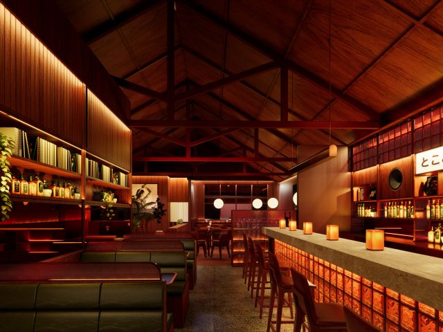 the dimly lit dining interior of Disuko, Melbourne Vic