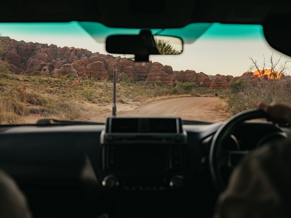 driving along Purnululu National Park