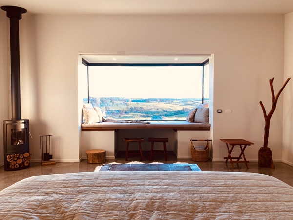 the bed view at the Farmer’s Hut in Wilga Station