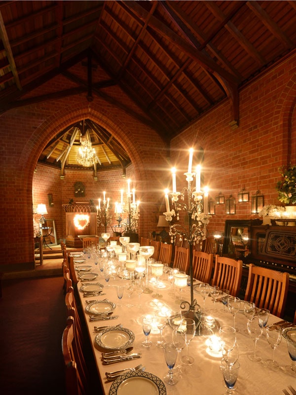 a vibrant and rustic dining setup at Bishop’s Court Estate Boutique Hotel