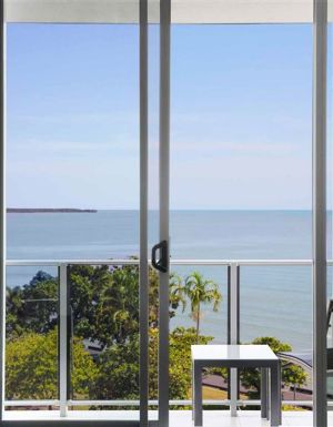 a balcony with sea view at Mantra Trilogy Cairns