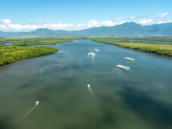 boats cruising the Trinity Inlet, Cairns tours