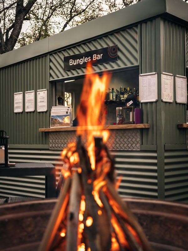 bonfire at Bungle Bungle Savannah Lodge