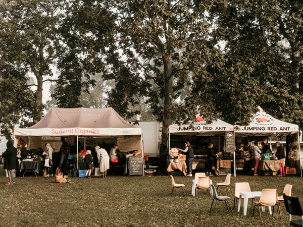 the al fresco stalls at Murwillumbah Farmers’ Market