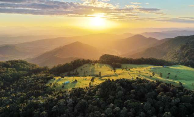 sunrise views at O'Reilly's Rainforest Retreat