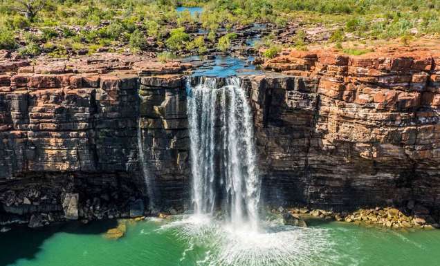 an aerial view of King George Falls