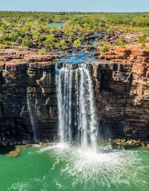 an aerial view of King George Falls