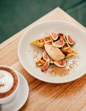 a cup of coffee and food at Black Drop, Pottsville