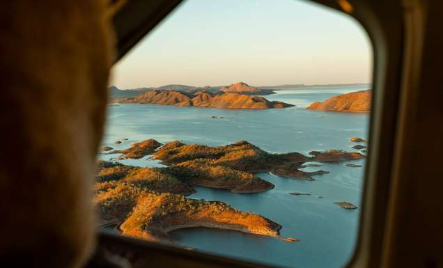flying over Horizontal Falls in a seaplane