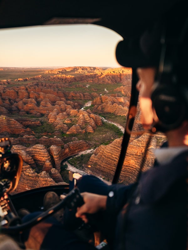 a helicopter tour above Purnululu National Park with HeliSpirit