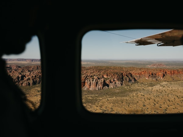 riding a helicopter on top of Purnululu National Park