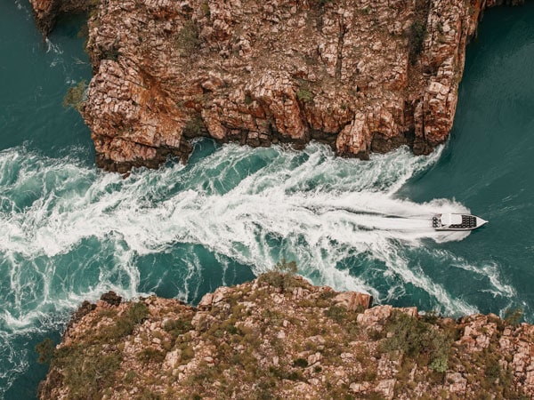 an aerial view of Horizontal Falls, Talbot Bay