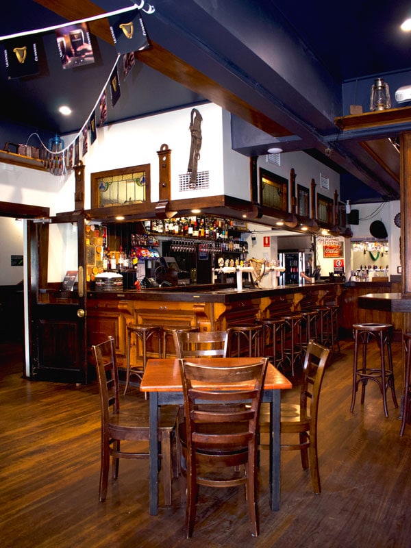 a rustic pub interior at Jack Duggans Irish Pub, Bathurst