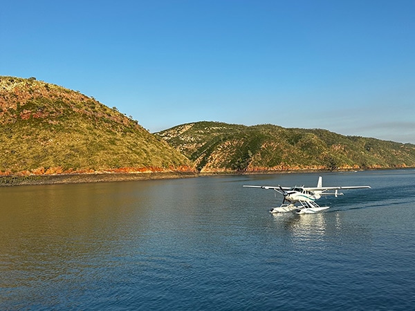 horizontal falls seaplane adventures landing in talbot bay