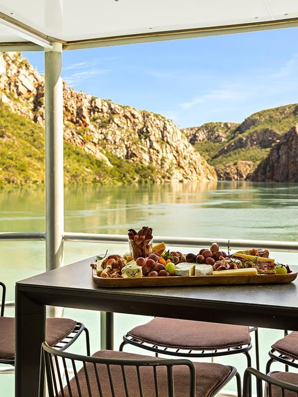 charcuterie platter served on Jetwave Pearl Horizontal Falls