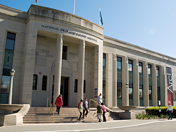 the entrance of National Film and Sound Archive, Canberra, ACT