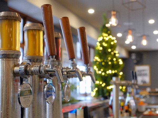 the tap beer section at The George Hotel, Bathurst