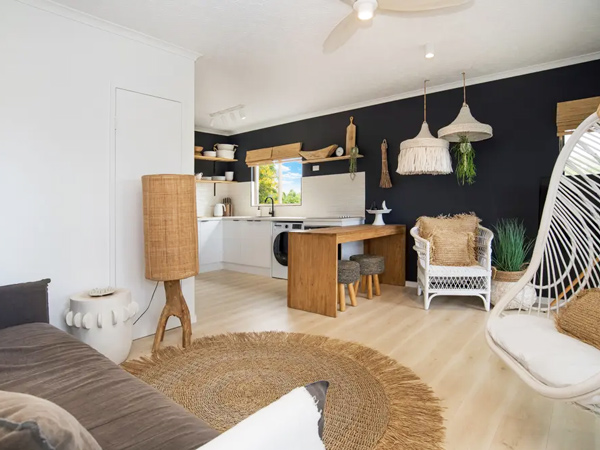 a look inside one of the rooms at Cairns Beach Resort