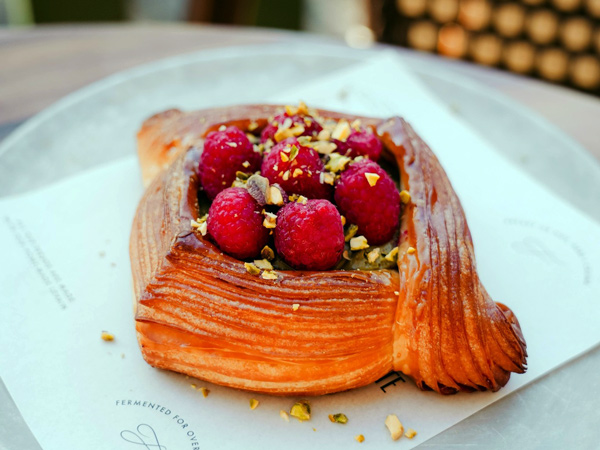 Raspberry & Pistachio Danish at Franquette, Gold Coast dessert