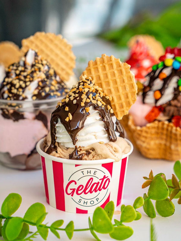 gelato cups at The Gelato Shop, Gold Coast dessert