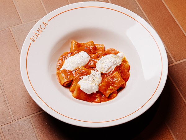 pasta dish from Bianca restaurant, brisbane