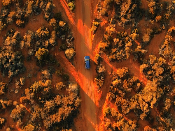 a car traversing the Leonora Mine