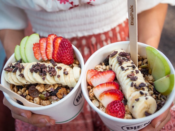 two cups of food at Parap Markets