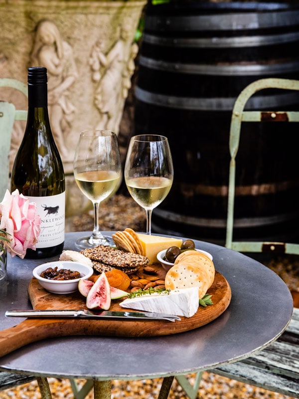 wine and cheese platter at Krinklewood Estate