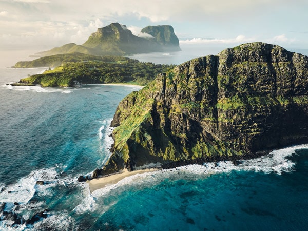 an aerial view of Lord Howe Island