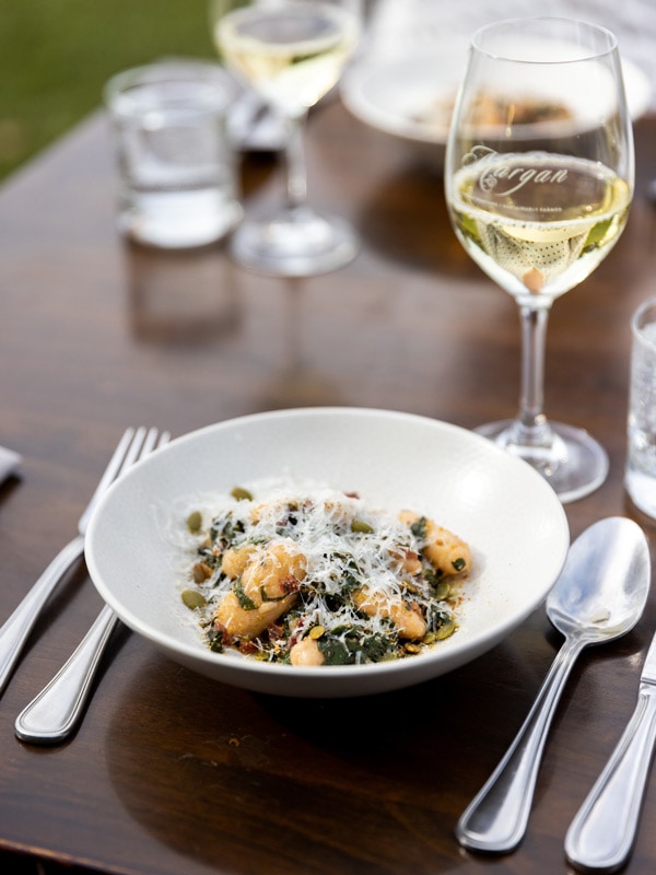 food and drinks on the table at Margan Restaurant & Winery