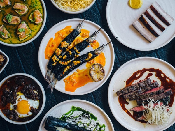 a table-top view of food at Shōbōsho on Leigh Street