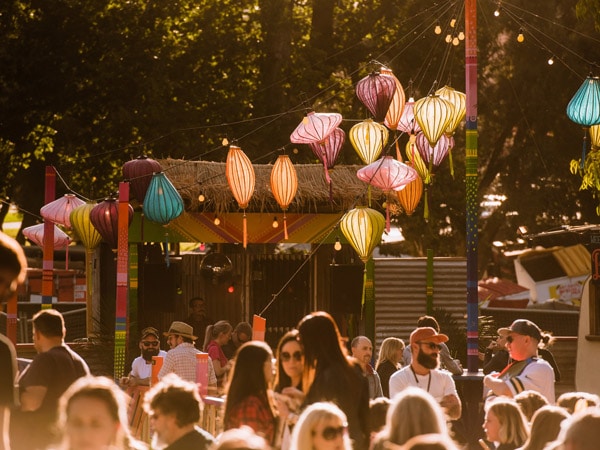 crowds of people at the Adelaide Fringe Festival