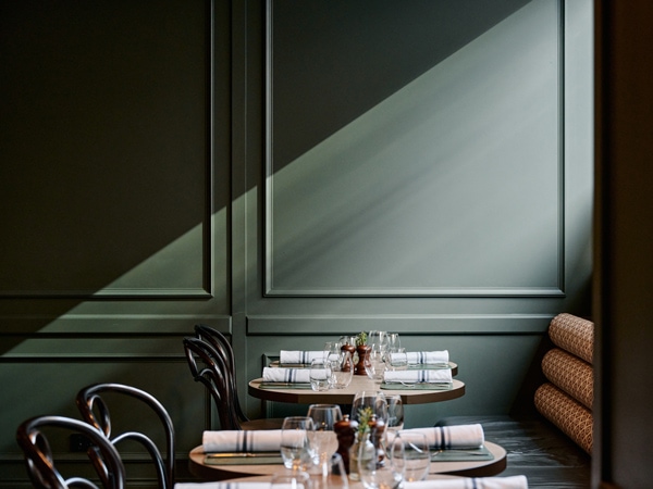 a fine dining setup at Bossley, Melbourne Vic