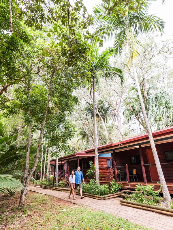 The river facing cabins at Cape York Peninsula Lodge 