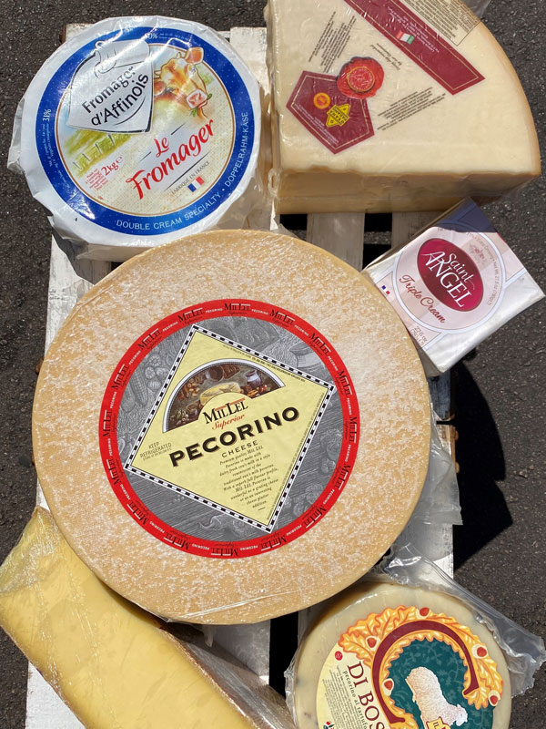 different varieties of cheese at Parap Fine Foods