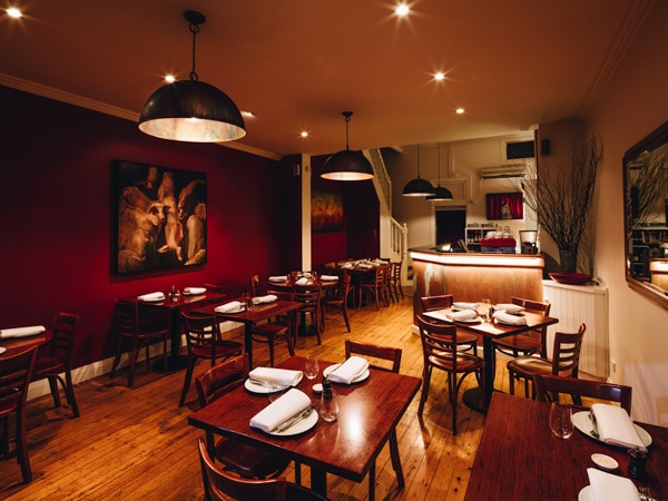 the vibrant restaurant interior at Cinnabar, 246 Great Western Highway, Blackheath